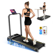 YPOO Foldable Treadmill w/Incline & Handle, Portable Walking Pad for Home/Office, 300 lb Capacity, Remote Control