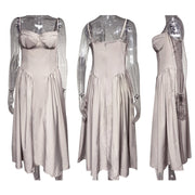 CassandraHayley Women Spaghetti Strap Fit and Flare Casual Dress, M, Light Gray - Machine Washable