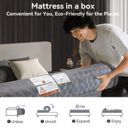 POSMOND Queen Hybrid Mattress, 10 Inch Medium Firm, Pocket Spring, Euro Top, Breathable, Hypoallergenic