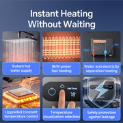 Ranein 8kW Tankless Electric Water Heater, 240V, Adjustable Temperature with LED Display, Gray