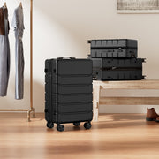 Gianna 20 Inch Hardside Expandable Luggage with TSA Lock, 360 Spinner Wheels, Black and White