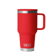 YETI Rambler Travel Straw Mug, 30 oz, Stainless Steel, Vacuum Insulated, Leakproof Quick-Flip Straw Lid, Cup Holder Compatible, Rescue Red