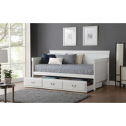Acme Bailee Twin Trundle Bed with Storage Function, White, 76in x 41in x 11in, 39102