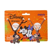 Claire's WZ002 Disney Halloween Mickey and Minnie Skeleton Best Friend Necklaces, 2-Pack