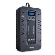 CyberPower Systems EC850LCD Ecologic UPS System, 850VA/510W, 12 NEMA 5-15R Outlets, LCD Display, ECO Mode, USB Communication, Black