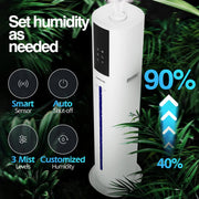 HUMSURE HS-S900A 3-Speed Ultrasonic Cool Mist Humidifier 2.4gal/9L White