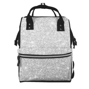 Defioc Silver Glitter for Baby Diaper Bag Backpack, Baby Bag for Boys & Girls, Diaper Backpack - Multi-Pocket Design