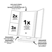 ONYX Professional Anniversary Edition Trifold LED Vanity Mirror, Gold