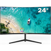 Raywego 24 Inch Curved Computer Monitor, FHD 1080P, 100Hz Refresh Rate, HDMI & VGA Ports, Eye Care Technology, Q240B13