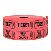 Idang Raffle Tickets, 1000 Pair Double Roll, Red, Consecutive Numbered, Backside Info Section