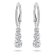Swarovski Attract Trilogy Drop Earrings, White Crystal, Rhodium-Plated Silver-Tone, 3 cm, 5416155