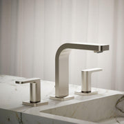 Kohler Parallel Widespread Bathroom Sink Faucet, 0.5 GPM, Vibrant Brushed Nickel, Double Lever Handles, 23484-4N-BN