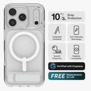 ZAGG Clear Snap with Kickstand Phone Case for Apple iPhone 17 Pro, MagSafe Compatible, Hard Shell Bumper, Drop Protection up to 10 ft