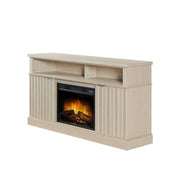 Whalen Furniture WMFP60EC-28PN Harris Fluted Media Fireplace Console for TVs up to 70