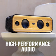 House Of Marley Get Together 2 Portable Bluetooth Speaker, Waterproof, Bamboo Design, Black, 20-Hour Battery Life