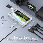 DIGITNOW V102-Silver Video to Digital Converter, VCR VHS to Digital Converter with 5 in. OLED Screen