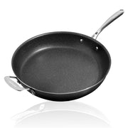 GraniteStone 14 in Nonstick Family Fry Pan, Aluminum Skillet with Helper Handle, Metal Utensil Safe, Oven Safe to 500F, Dishwasher Safe, 7631