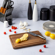 Thyme & Table Medium Acacia Wood Cutting Board with Juice Grooves and Non-Slip Feet, 10