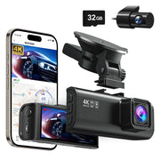 REDTIGER F7NP Front and Rear Dash Cam, 4K/2.5K, 3.18''