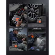 AstroAI Jump Starter with Air Compressor, 1750A Peak, 150PSI Digital Tire Inflator, 13000mAh Portable Power Bank, Orange, MF 139