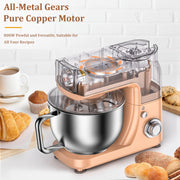 LINKChef SM10280-US-PE Stand Mixer, 5.3QT 800W 6+P Speeds with Whisk, Dough Hook and Beater, Peach