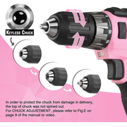 WORKPRO 20V Cordless Drill Driver Set, 3/8