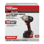 Hyper Tough 80286 20V Max Brushless 1/2-inch Mid-Torque Cordless Impact Wrench with 4.0Ah Lithium-Ion Battery and Charger