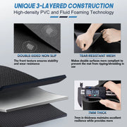 Easoger YB01S23B10026 12'x6' Black Gym Mat, Thick Large Exercise Yoga Mat for Men and Women Aerobics