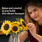 LEGO Botanicals Sunflower Bouquet Building Set, 686 Pieces, Adjustable Artificial Flowers for Home and Office Decor, 11502