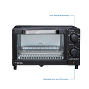 Mainstays MS4502550614-05 4 Slice Countertop Toaster Oven with 3 Settings, Black, Includes Baking Rack and Pan