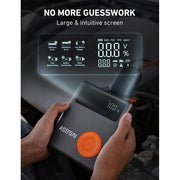 AstroAI Jump Starter with Air Compressor, 1750A Peak, 150PSI Digital Tire Inflator, 13000mAh Portable Power Bank, Orange, MF 139