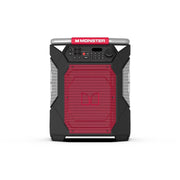 Monster Rockin Roller 360 Portable Indoor/Outdoor Bluetooth Speaker, Red/Silver