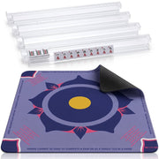 LAZORA American Mahjong Table Mat with Non-Slip Rubber Base, Transparent Acrylic Pushers, Purple, Gift Box