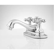 Signature Hardware SH449724CP Teapot Centerset Lavatory Faucet with Rod Type Drain - Porcelain Cross Handles - Chrome