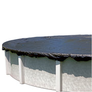 GLI Pool Products Fine Mesh 18ft Round Winter Pool Cover, Black Vinyl, Drawstring Closure, 450018RDESM3BX