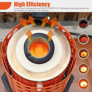 TOAUTO Electric Gold Melting Furnace, 1800W Heating, 3KG Graphite Crucible, Digital Temperature Control, Jewelry Casting Kit, Orange, TRF3000