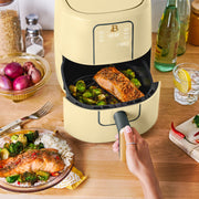 Made By Gather Beautiful 3 Qt Air Fryer with TurboCrisp Technology, EverGood Ceramic Nonstick Coating, Buttercream, Digital Touch Display, 29432