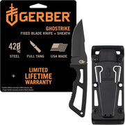 Gerber Ghostrike Fixed-Blade Knife, Compact Skeletal Frame, Rubberized Grip