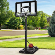 Best Choice Products Adjustable Regulation Basketball Hoop, 44-Inch Shatterproof Backboard, 7.5-10ft Height Adjustable Pole, Gel Powder Fillable Base, Portable with 2 Wheels, Black/Gray