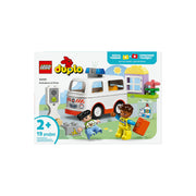 LEGO DUPLO Town Ambulance and Driver Building Toy, Emergency Rescue Playset, Multi-Color, 19 Pieces, Ages 2+ 10447