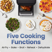 Chefman 14-Quart Multifunctional Air Fryer+ with 6 Cooking Functions, Touchscreen Controls, Rotisserie, Food Dehydrator, Convection Oven, Hi-Fry 450F, Black, RJ38-RDO-14B