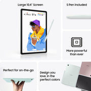 Samsung Galaxy Tab S6 Lite 10.4-inch Android Tablet, 128GB Storage, 4GB RAM, Exynos 1280 Processor, S Pen Included, Dual Speakers, 8MP Rear Camera, 5MP Front Camera, SM-P620