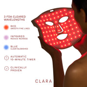 Clara Red Light Therapy LED Face Mask, Silicone, Adjustable