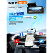 ALDF Everenty Dash Cam, Dual Front 4K and Rear 2.5K Full HD Cameras, Built-in WiFi, 3.16 in IPS Screen, Night Vision, Loop Recording, G-Sensor, Parking Mode