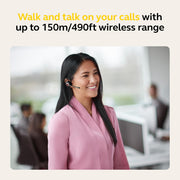 Jabra Engage 55 SE Convertible Wireless Headset, Noise-Cancelling Microphone, DECT Wireless Range 150m, USB-A Adapter, Black, 9655-415-125