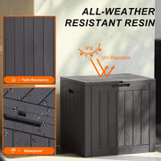 Gianna 31 Gallon Resin Deck Box, Waterproof UV Resistant Outdoor Storage, Brown, JBX
