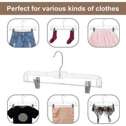 Cozymood Plastic Pants Hangers with Clips, 50 Pack Clothes Hangers- Clear, 14 inch