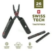Swiss Tech AUS-8 Steel Blade 26-In-1 Folding Multi-Tool with Leather Sheath  Multi-Purpose Tool - Easy Clean