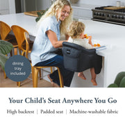Inglesina Fast Table Chair Hook-On Portable High Chair with Snap-On Fast Dining Tray Black
