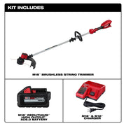 Milwaukee 2828-21E M18 Brushless Cordless String Trimmer Kit, 18V, 16-Inch Cutting Swath, 6.0 Ah High Output Battery, Charger Included, 2828-21E